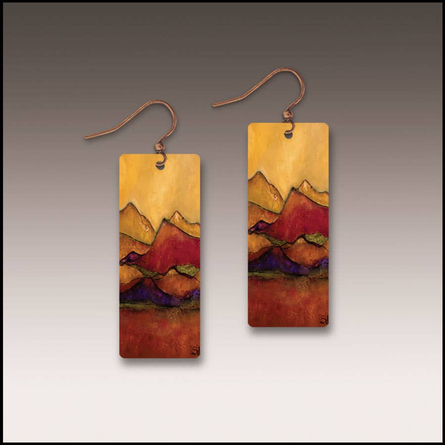 Desert Mountains Fine Art Banner Handmade Earrings