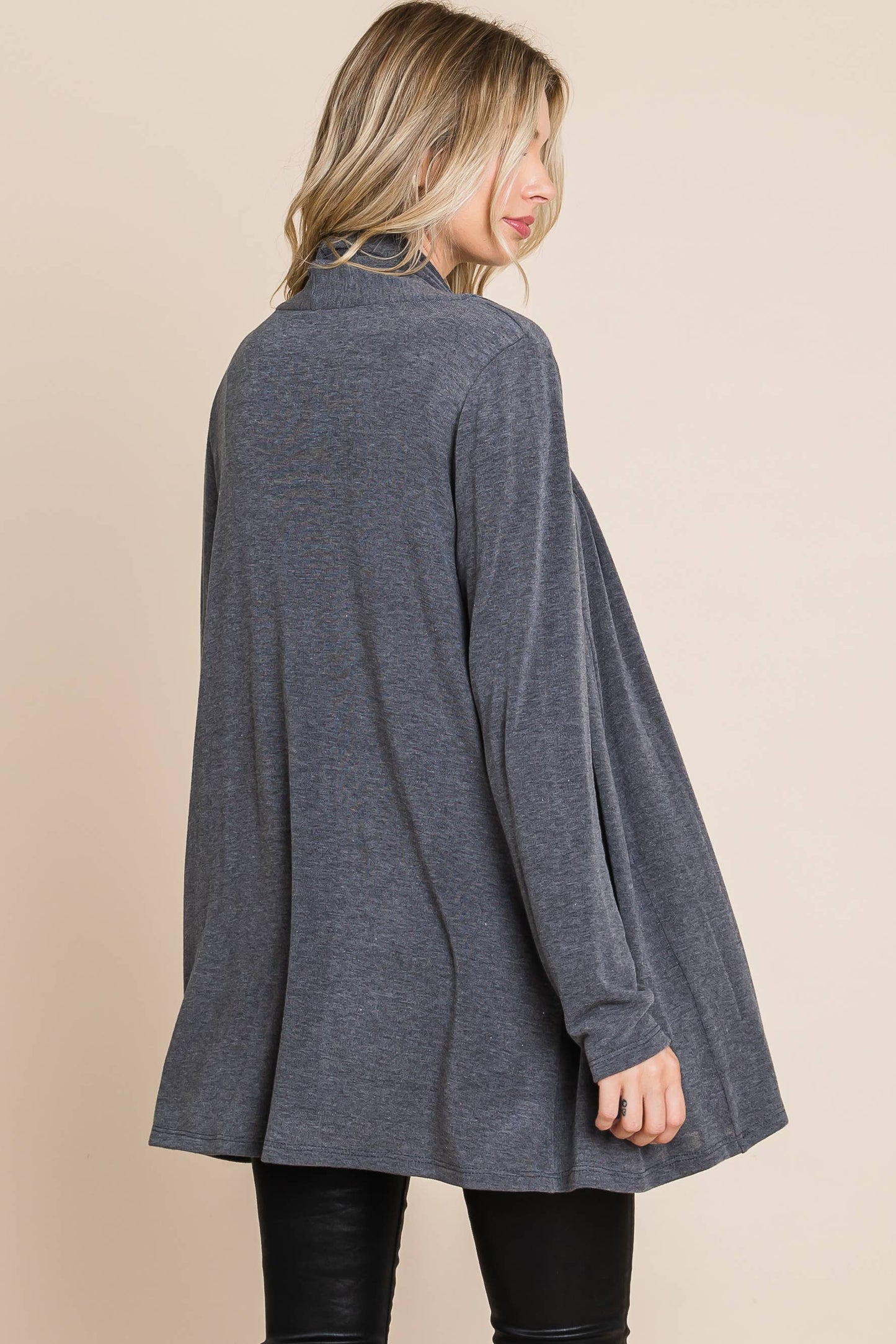 Soft Solid Open Front Cardigan