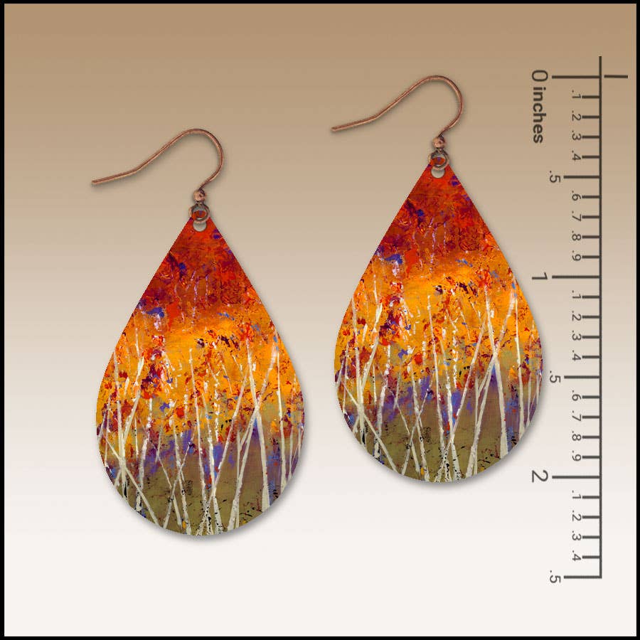 Autumn Fury Petal Drop Handmade Earrings