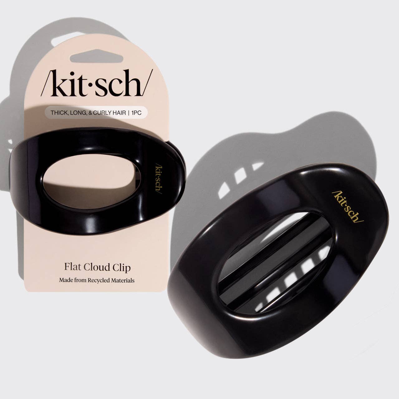 Black Flat Cloud Clip - Large