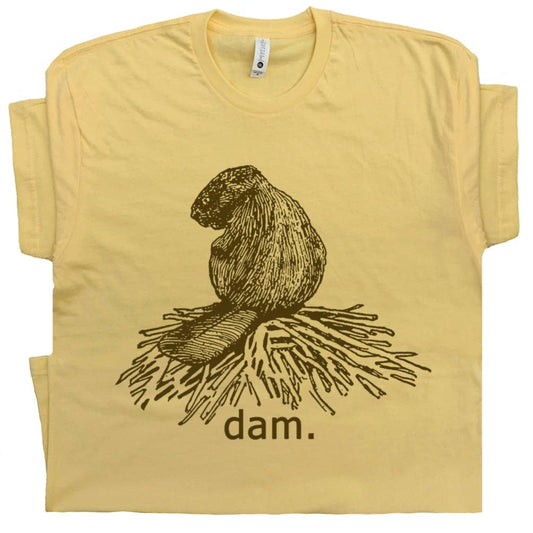 Beaver Dam Shirt Funny Animal Graphic Tee Cool Novelty Tee