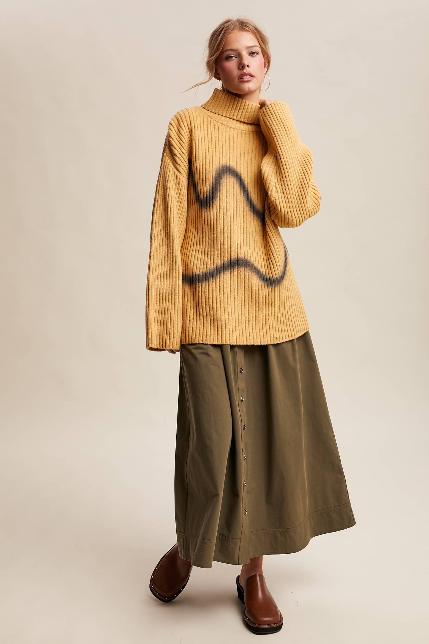 Ribbed Mock Neck Sweater