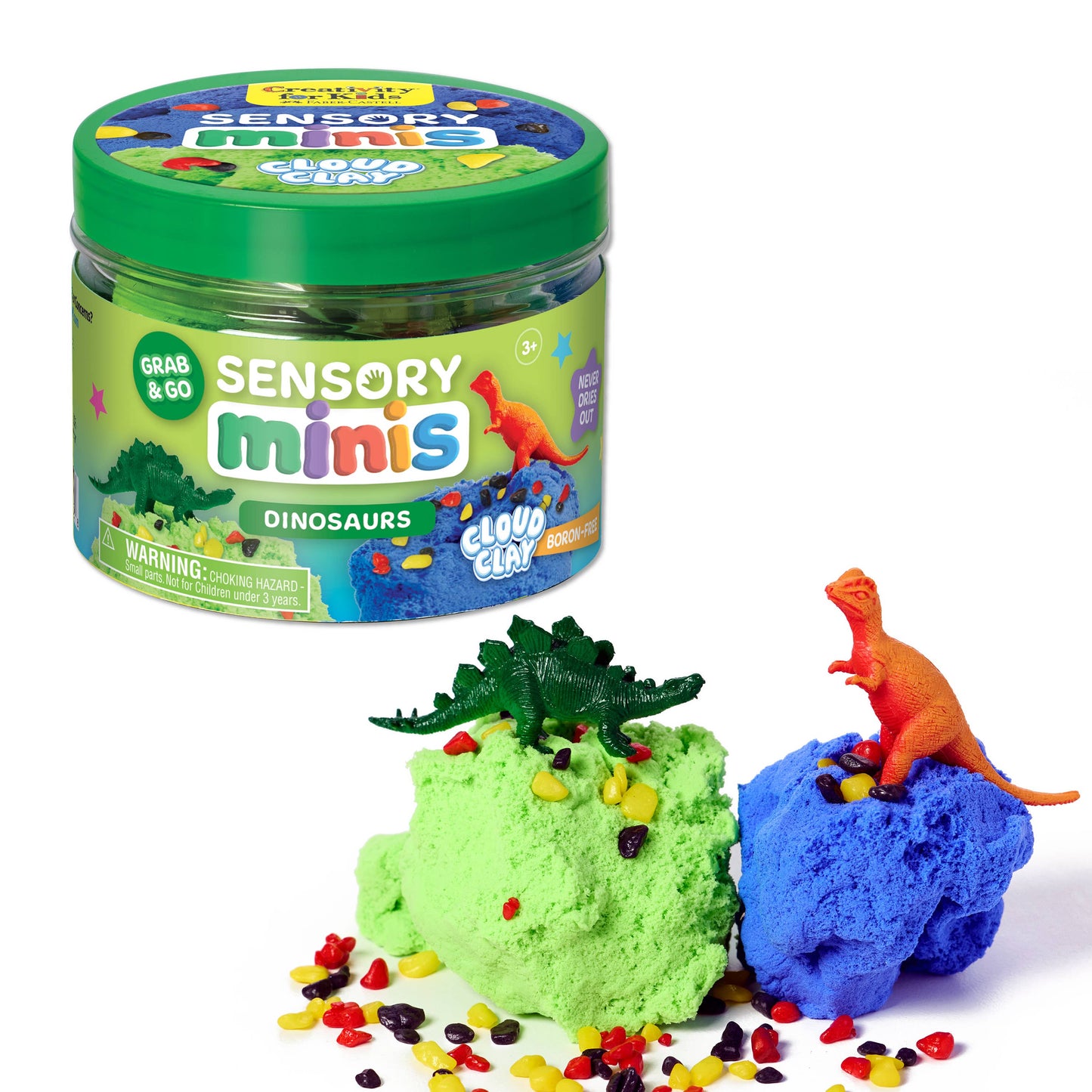 Dinosaur Theme - Sensory Mini Play Kit Jar with Cloud Clay