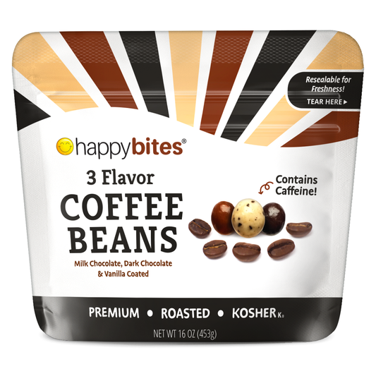 Happy Bites 3 Flavor Covered Coffee Beans (16 oz)