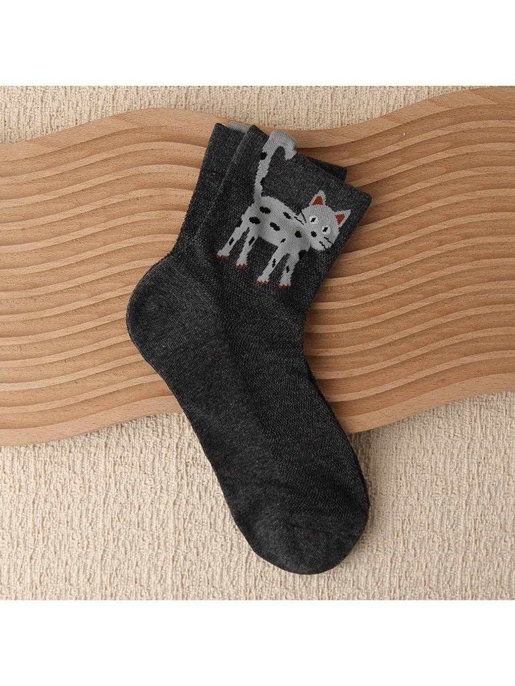 Cute Cartoon Cat Pattern Crew Socks