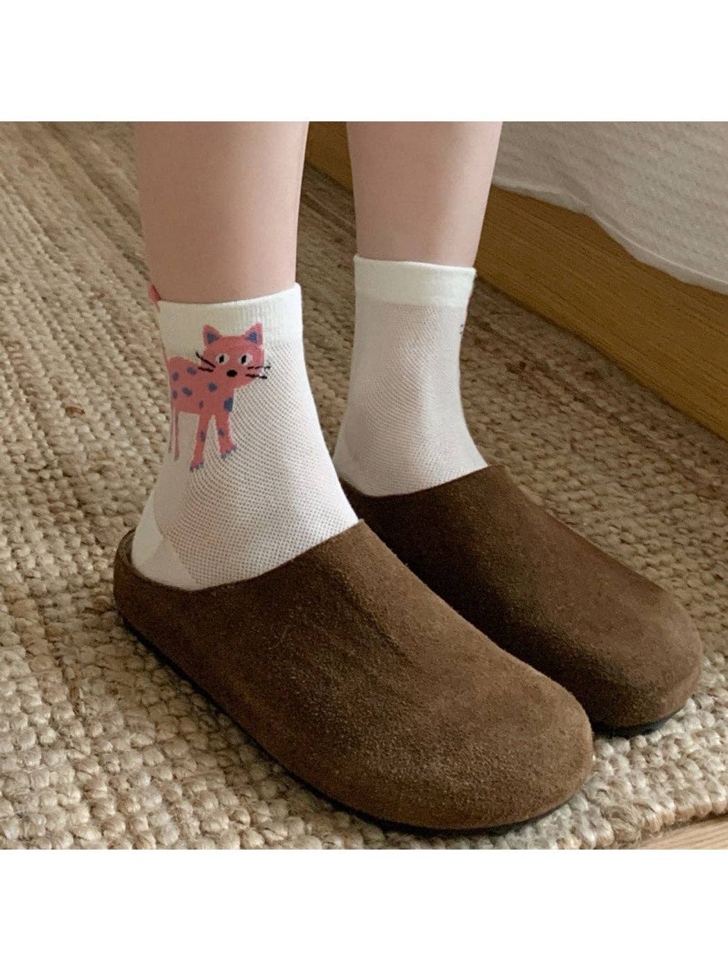 Cute Cartoon Cat Pattern Crew Socks