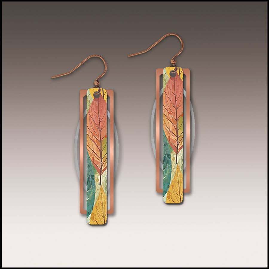 Forest Block Geometric Metal Accent Earrings