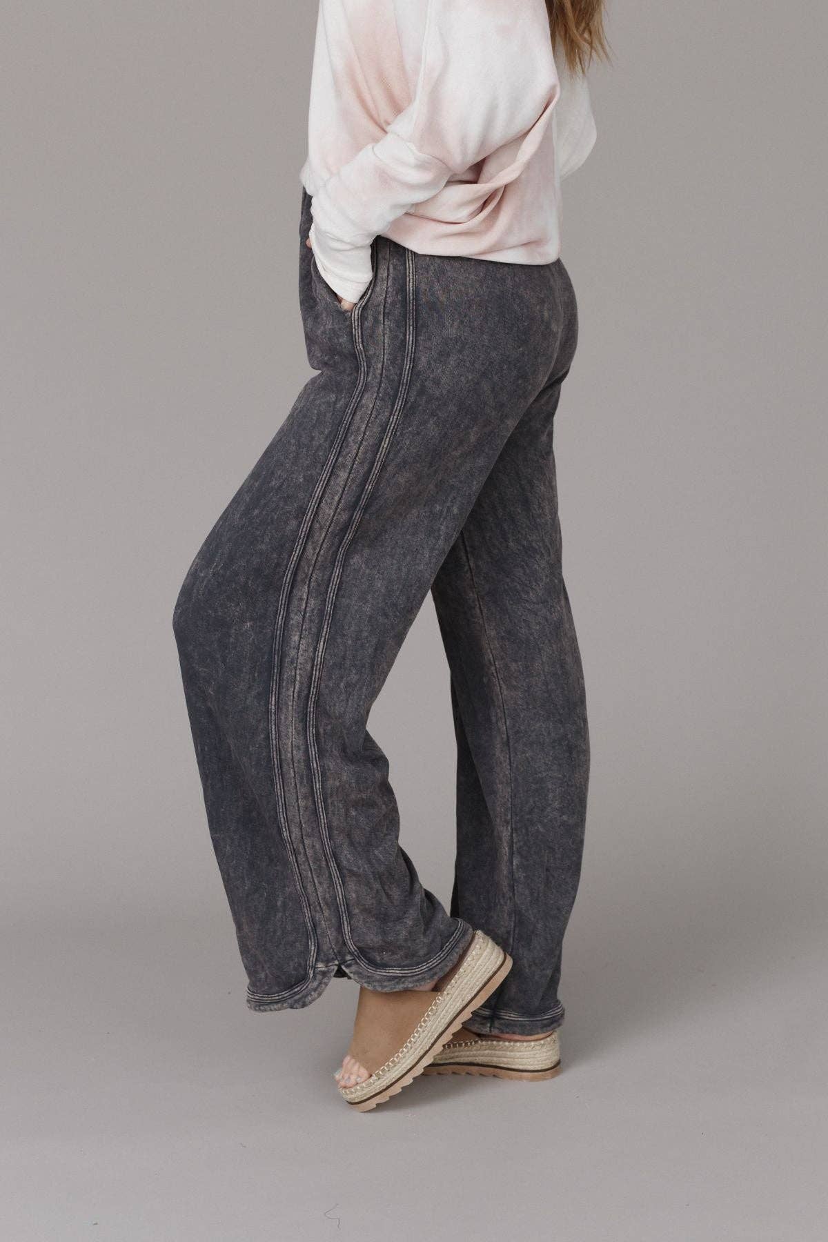 So Comfy Wide Leg Full Pant - New Charcoal