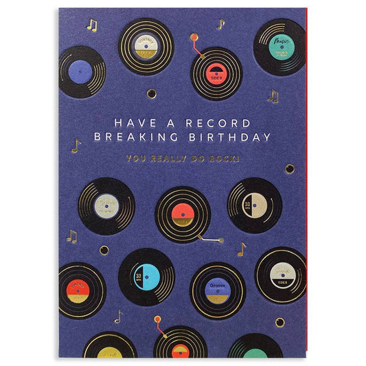 VINYL BIRTHDAY GREETING CARD 4.625 x 6.5625"