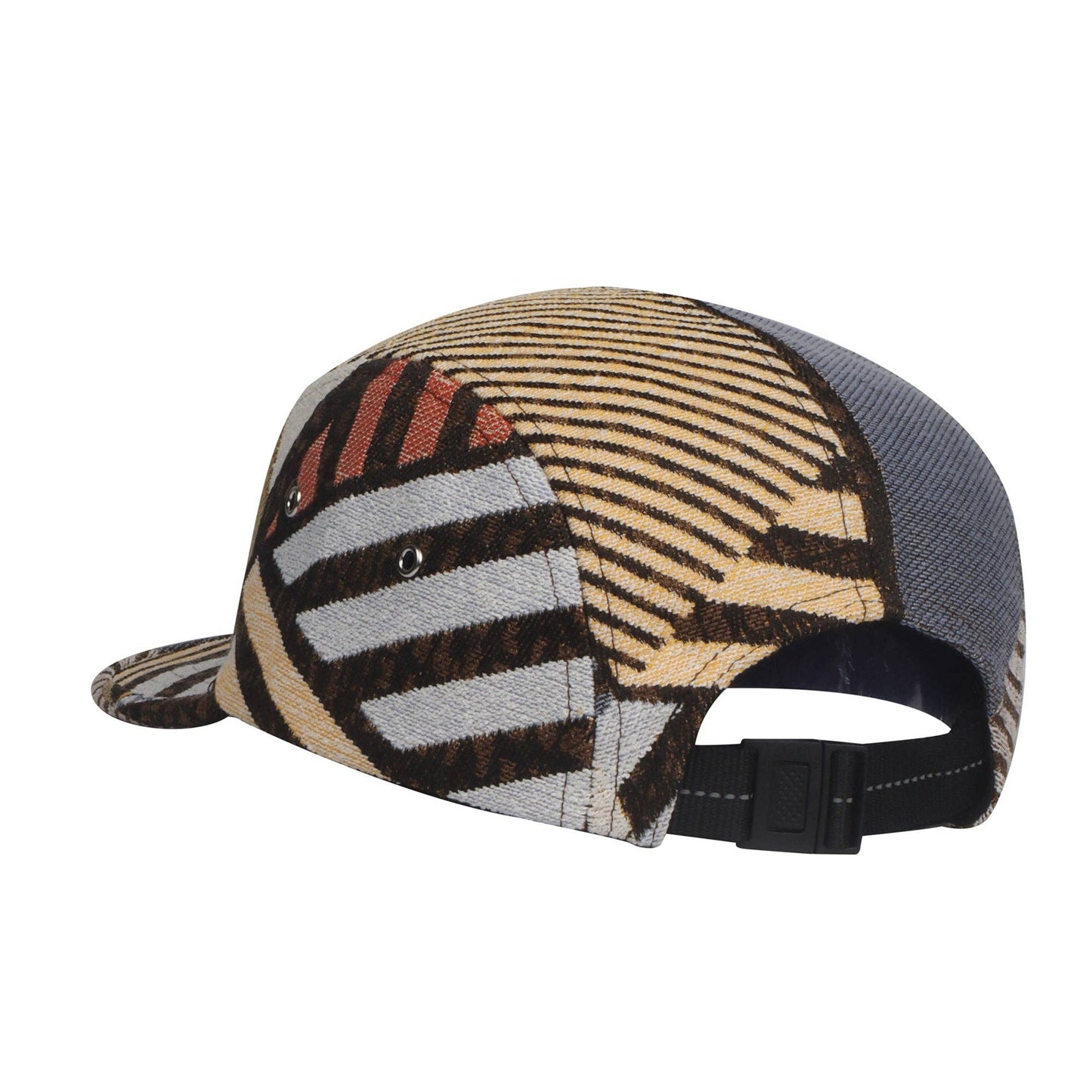 Random Patch Jacquard 5 Panel Hat Camp Cap