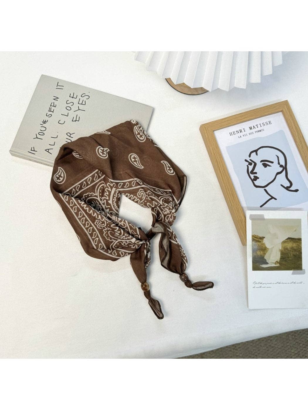 Printed Slim Triangle Scarf