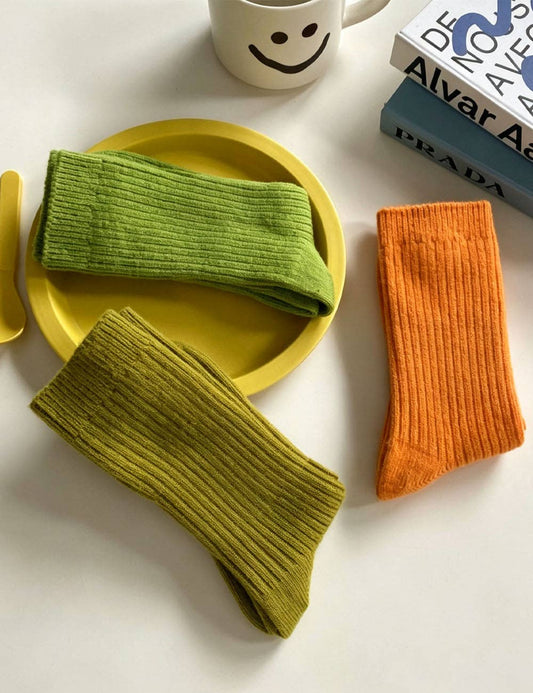 Winter Warm Ribbed Wool-Blend Slouchy Socks