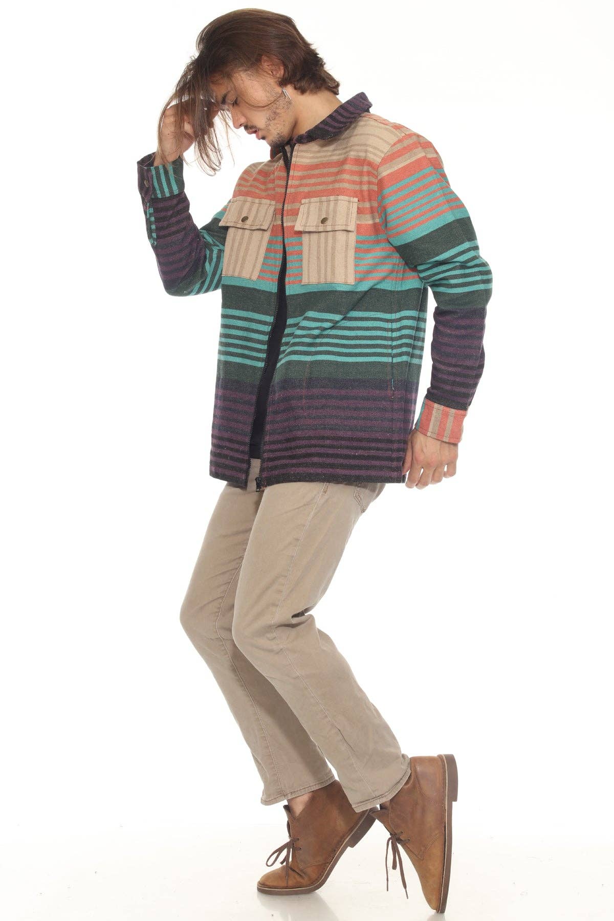 Sediment Zipper Shirt Jacket
