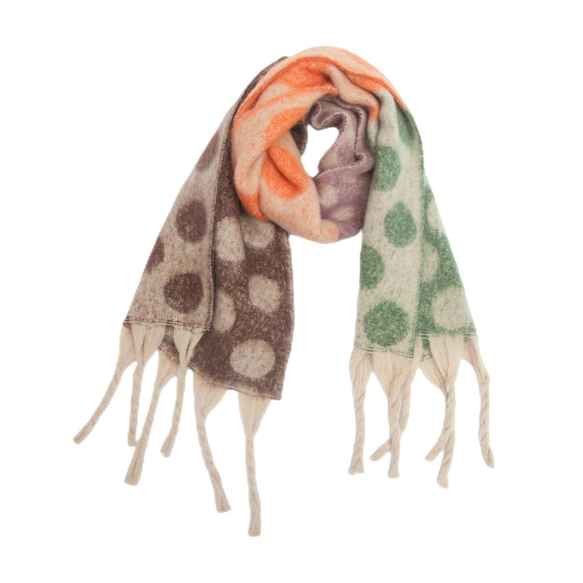 Contrast Color Point Tassel Warm Scarf