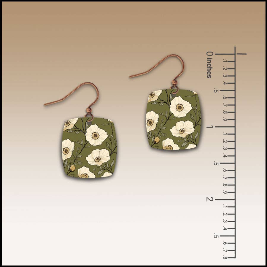 Olive Cottage Button Drop Handmade Earrings
