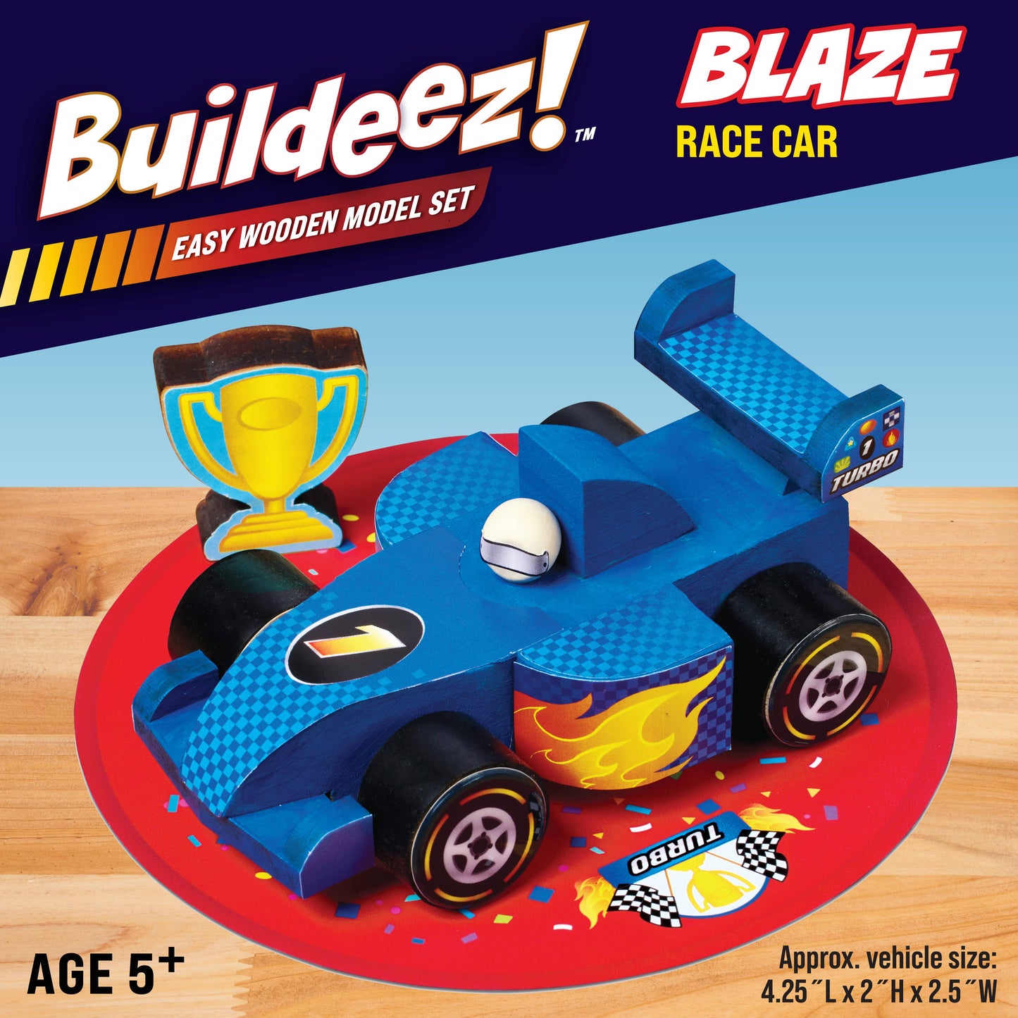 Buildeez! Blaze Race Car - DIY Wooden Craft Kit for Kids