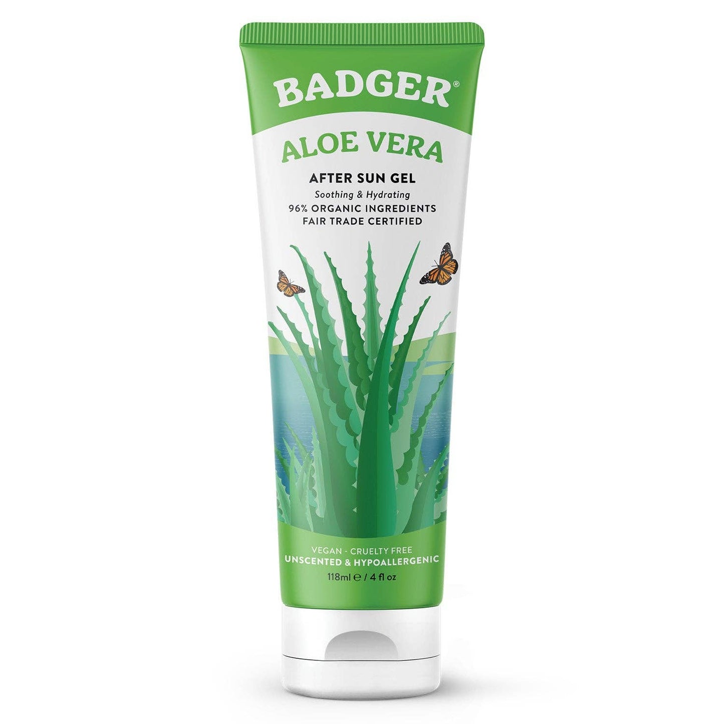 Badger Aloe Vera Gel for Face & Body, Sunburn Relief