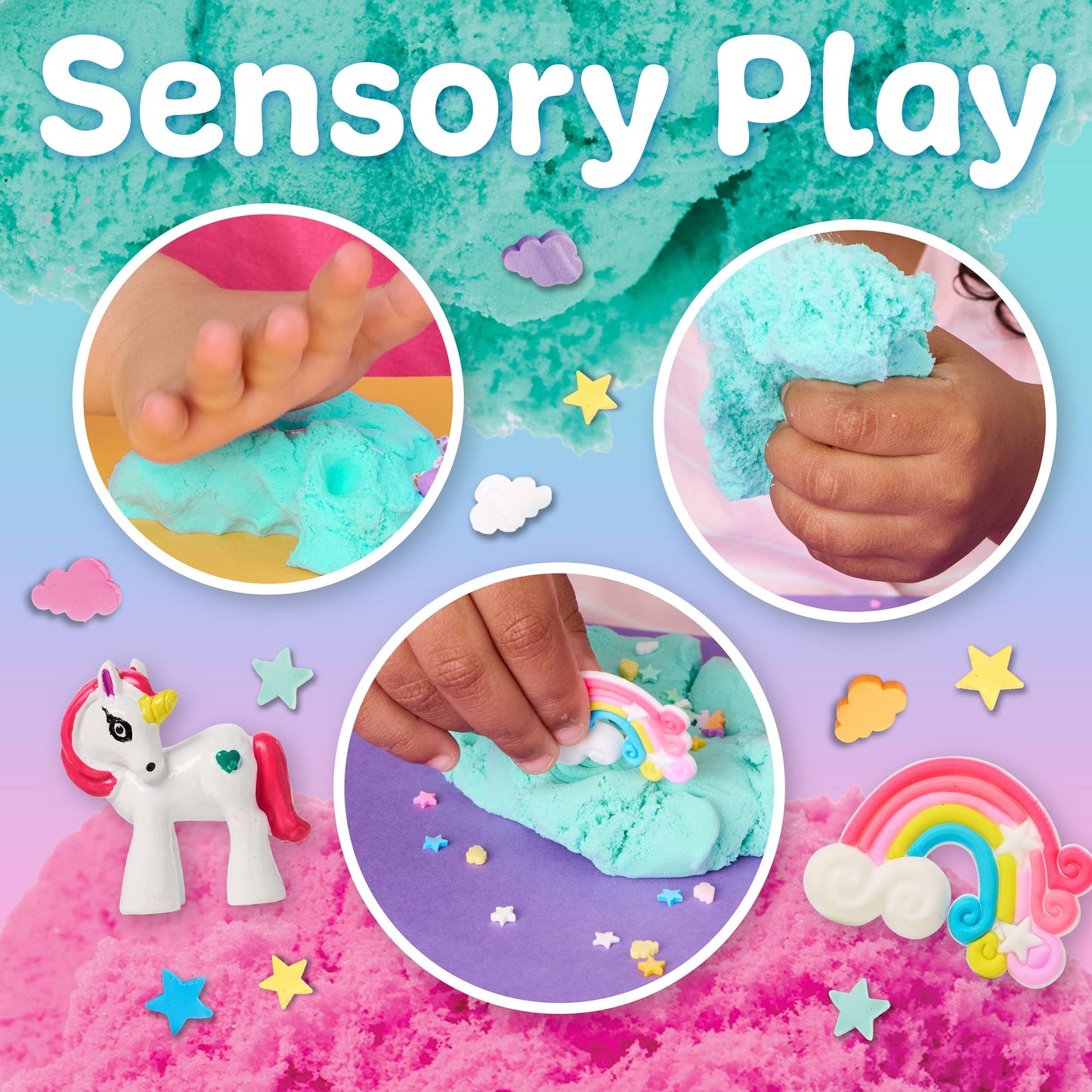 Unicorn Theme - Sensory Mini Play Kit Jar with Cloud Clay