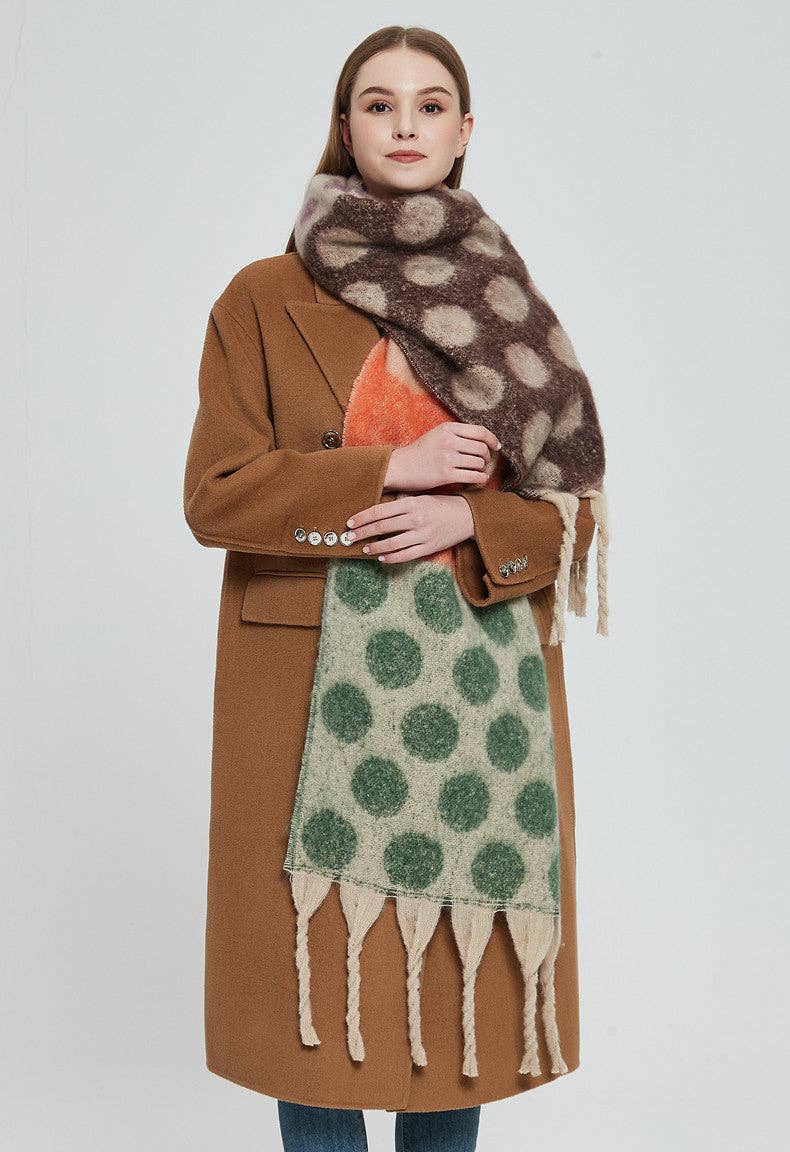 Contrast Color Point Tassel Warm Scarf