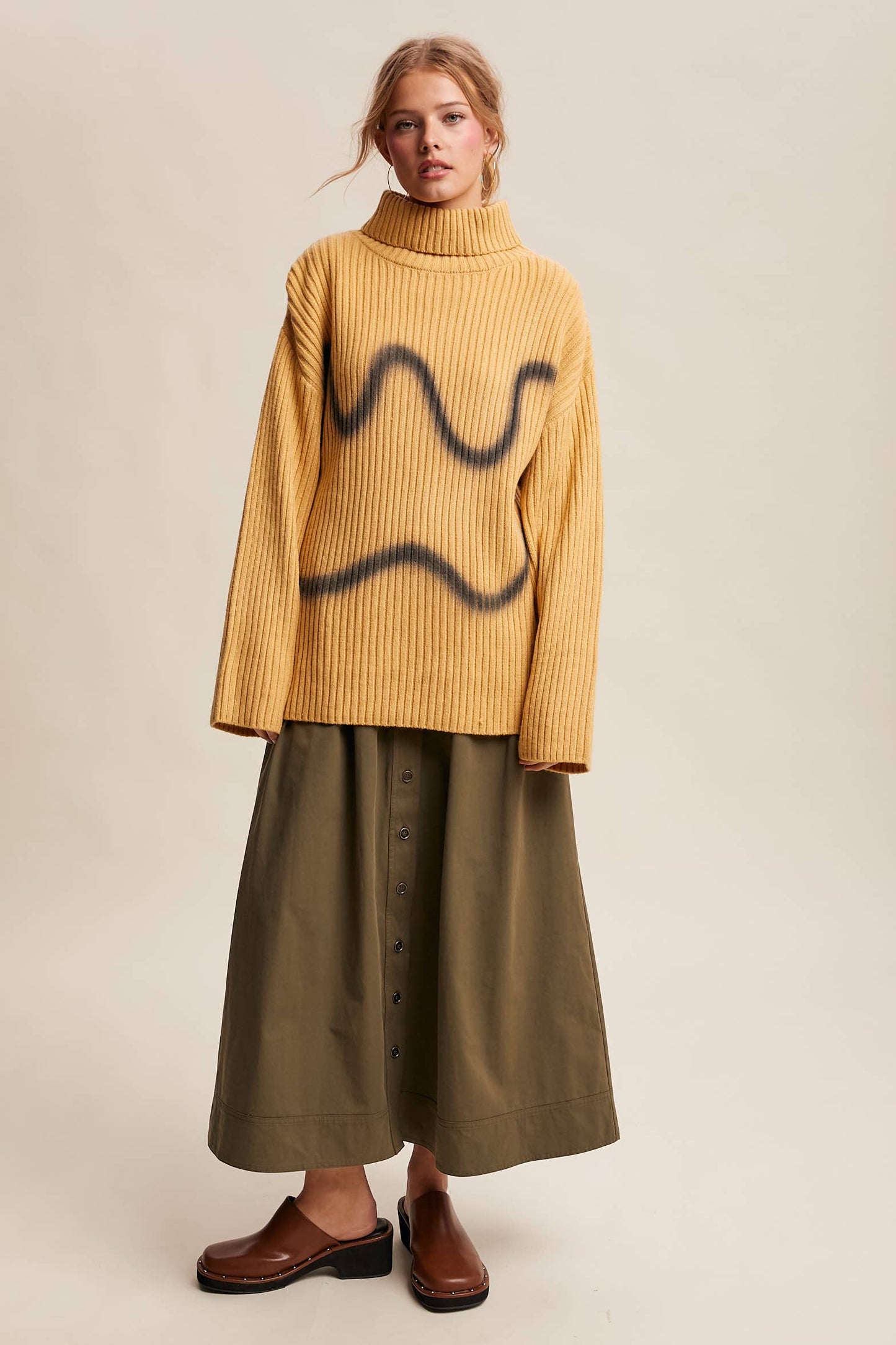 Ribbed Mock Neck Sweater