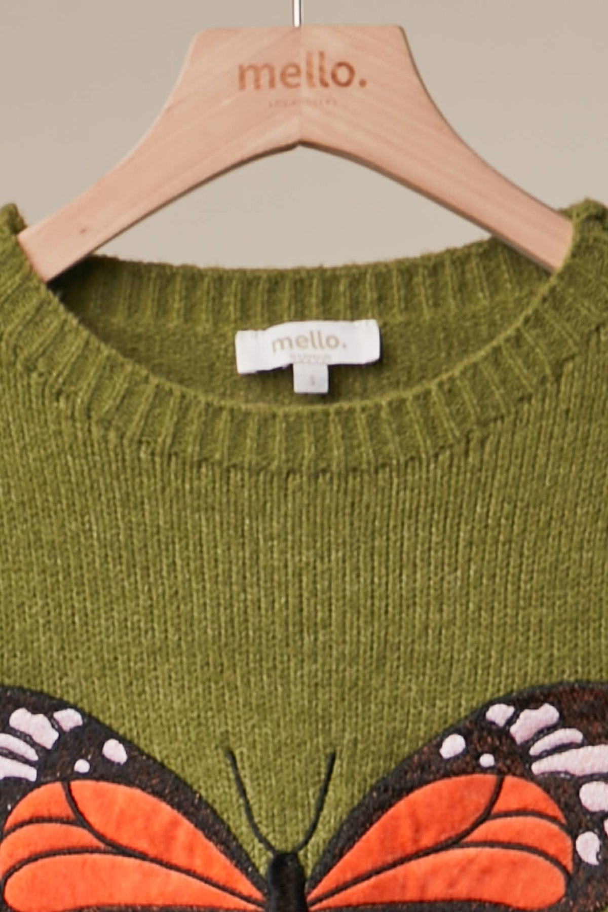 Embroidered Butterfly Crewneck Sweater