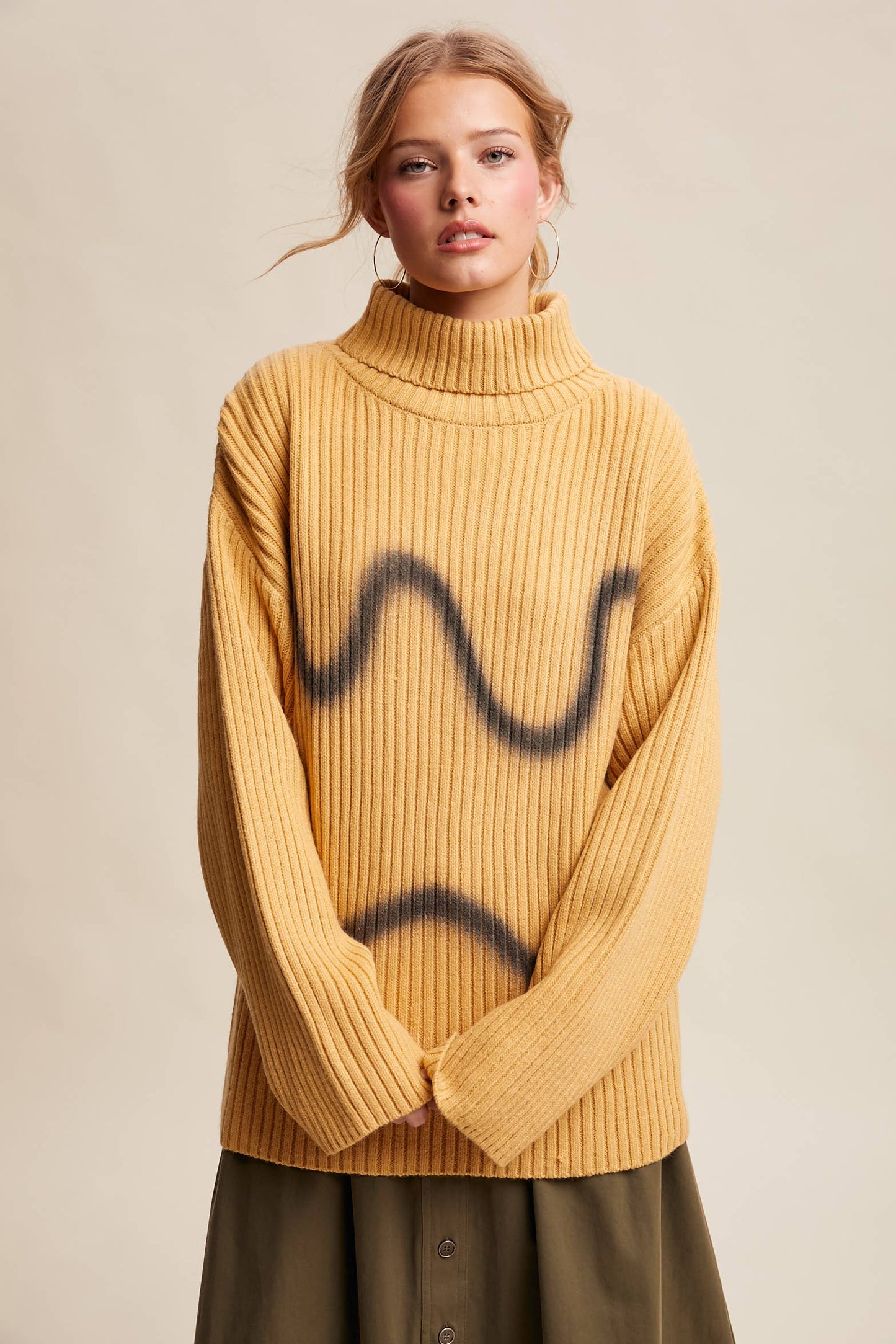 Ribbed Mock Neck Sweater