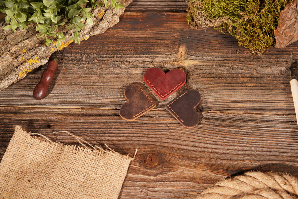 Leather Heart Bookmark, Reader Gift, Book accessories