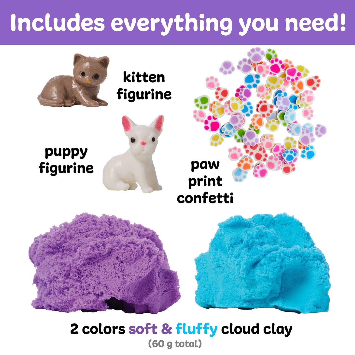 Pets Theme - Sensory Mini Play Kit Jar with Cloud Clay
