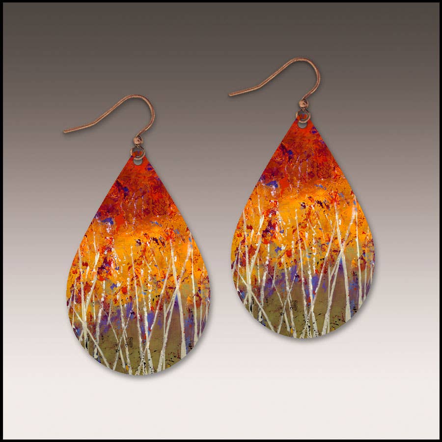 Autumn Fury Petal Drop Handmade Earrings