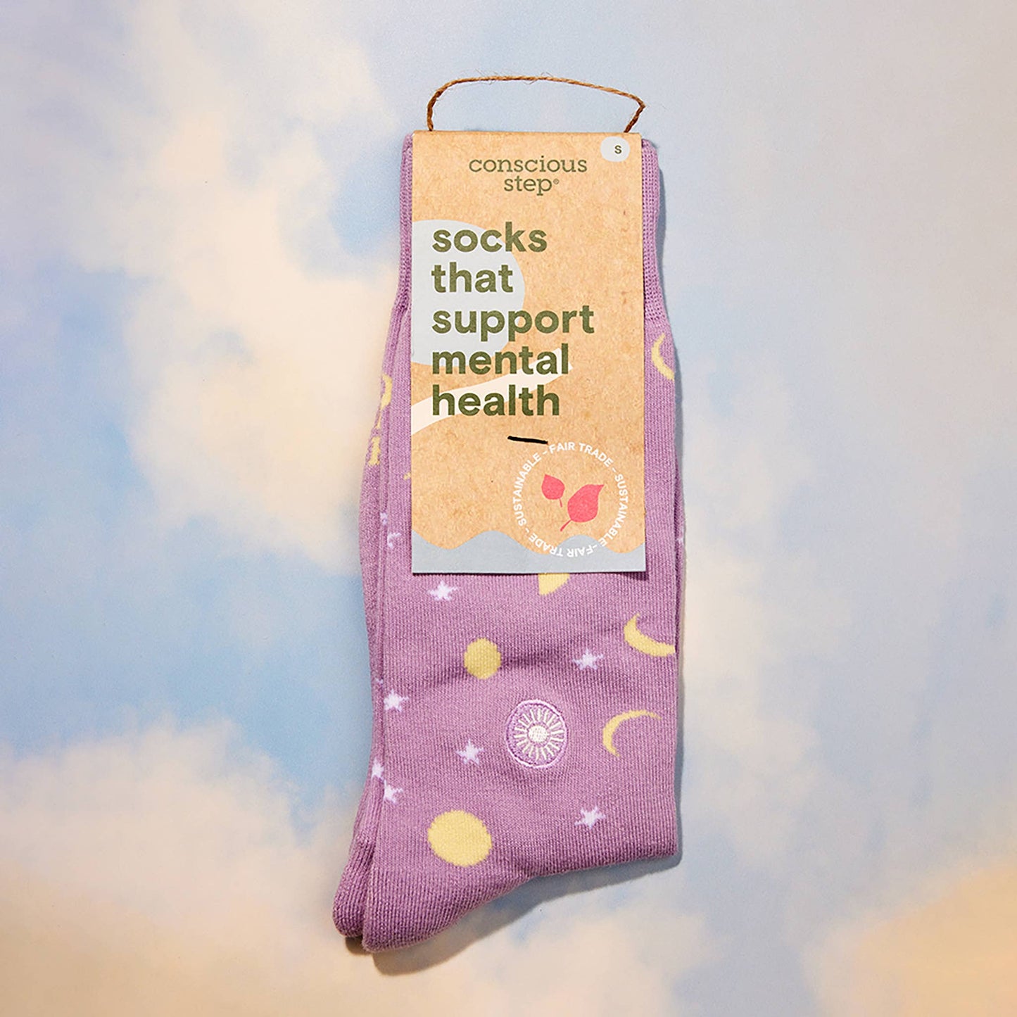 Socks that Support Mental Health (Purple Moons)