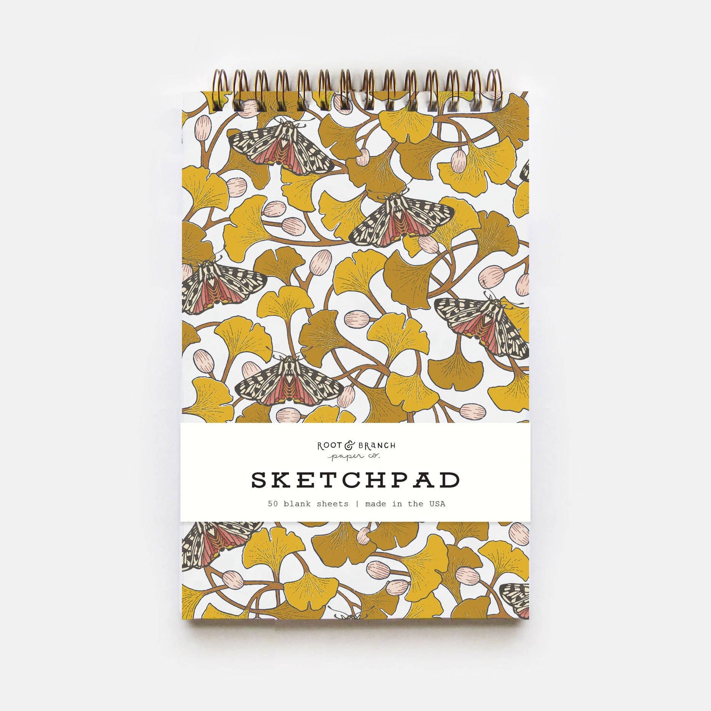 Ginkgo + Tiger Moth Spiral Bound Sketchpad