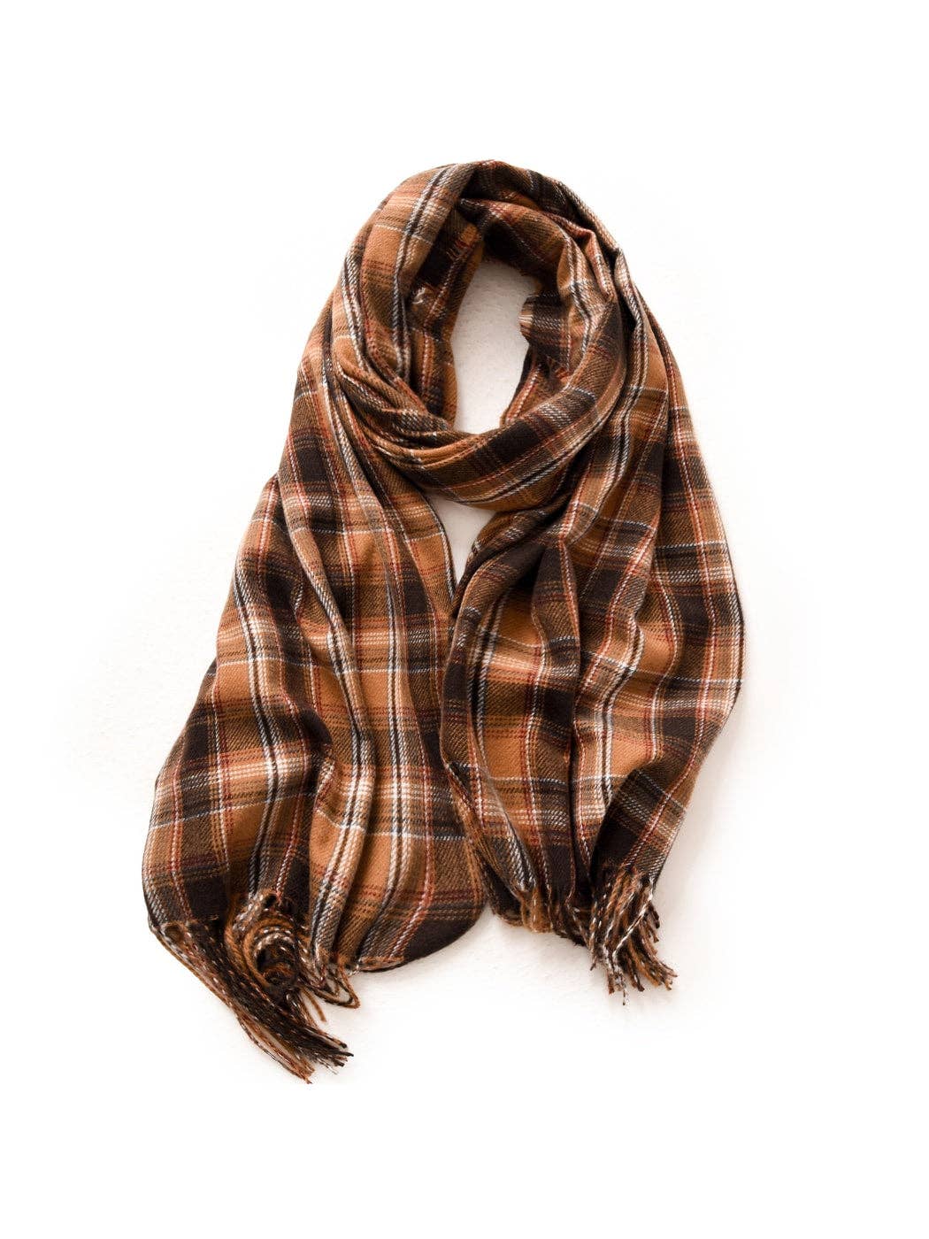 Classic Checked Fringed Winter Scarf