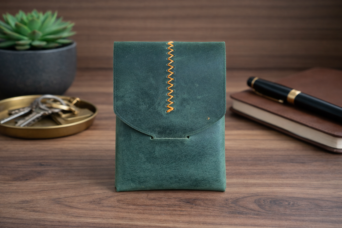 Leather Wallet Slim Handmade Card Holder for Men & Women
