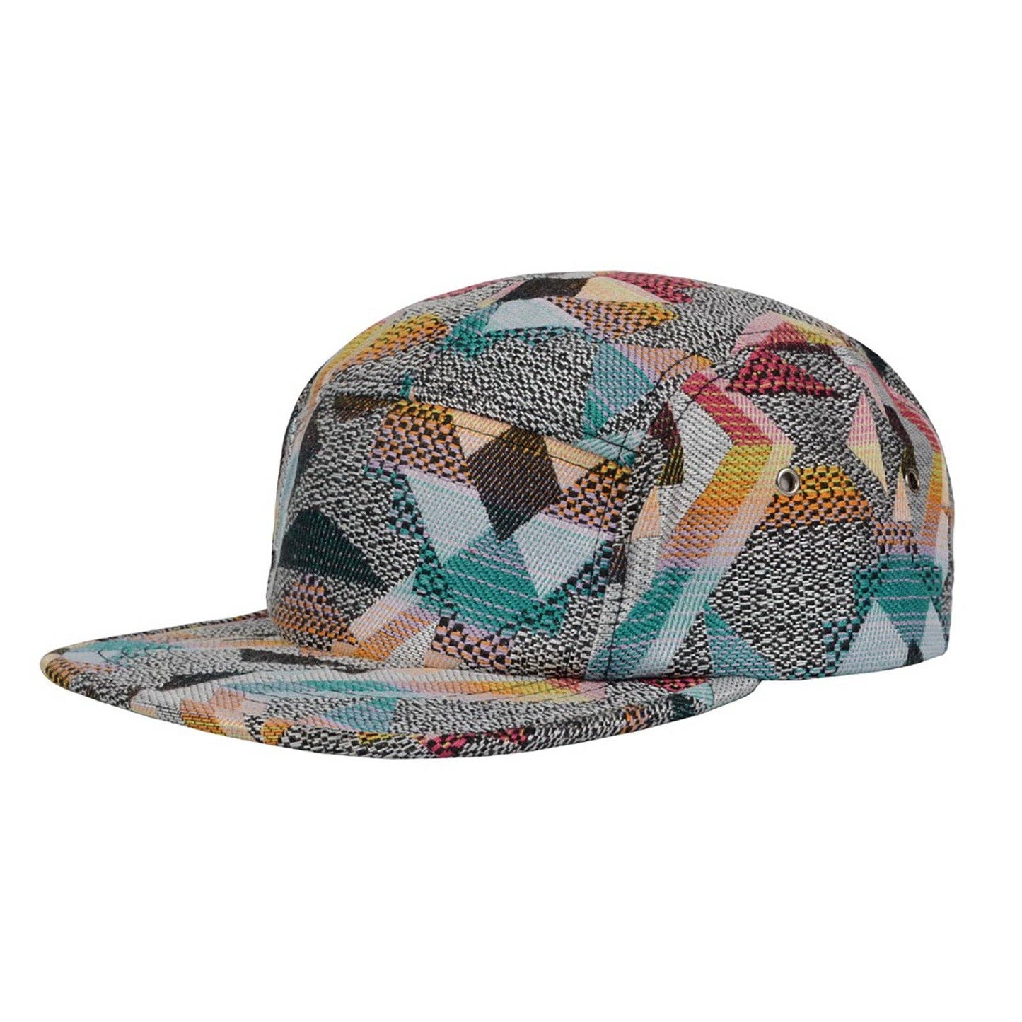 XL Patchwork Jacquard 5 Panel Hat Camp Cap