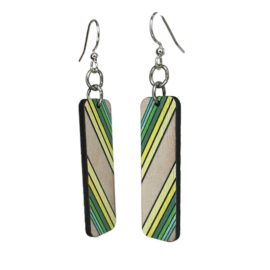 Green Bay Striped Blossom Earrings