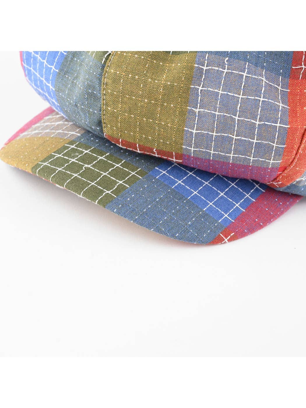 Retro Patchwork Plaid Newsboy Cap
