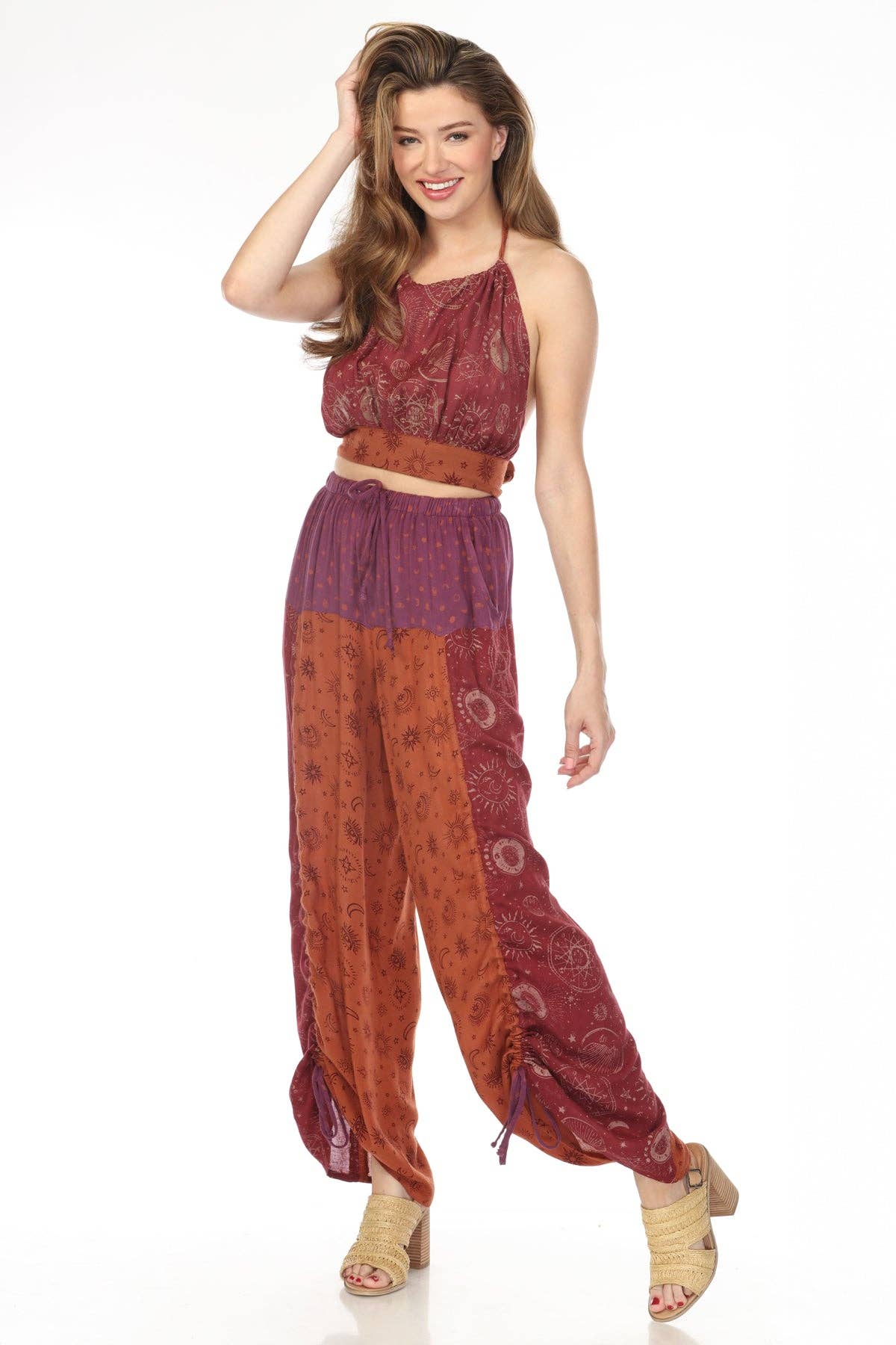 Celestial Patchwork Drawstring Pants