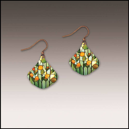 Stained Glass Ginkgo Handmade Earrings