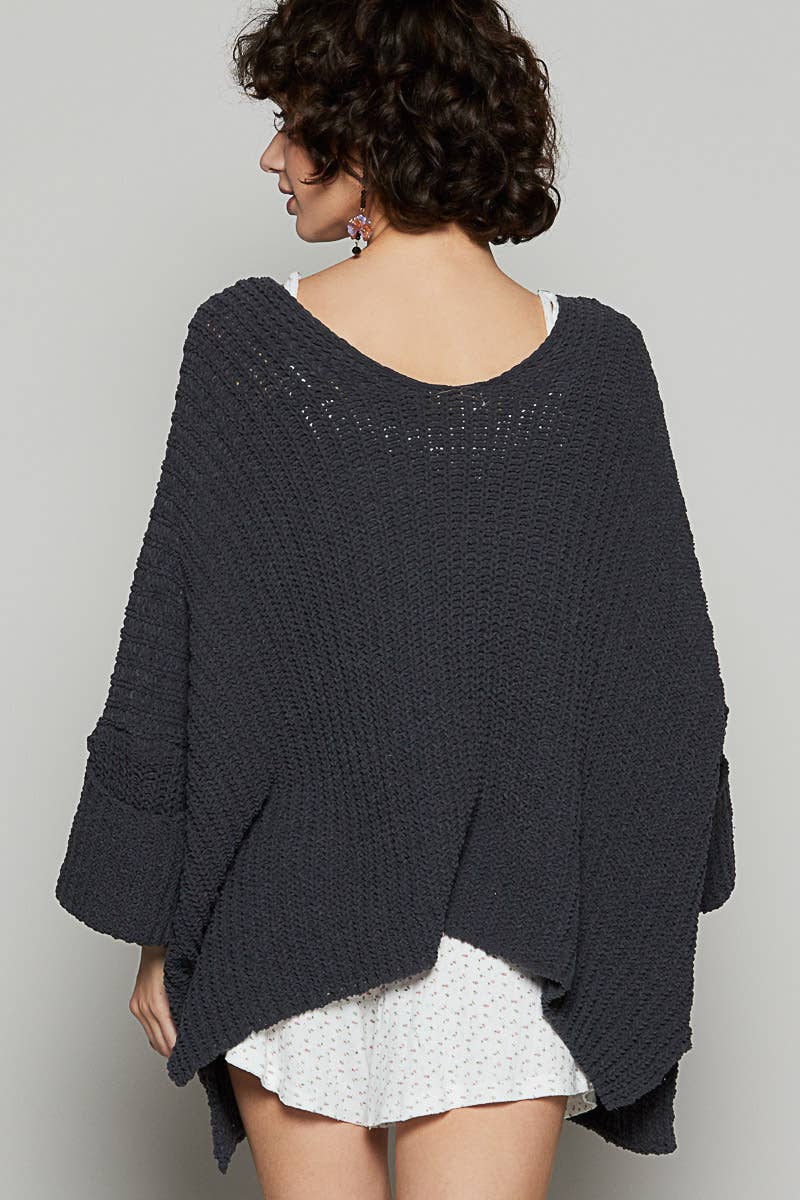 Long sleeve pockets solid sweater cardigan