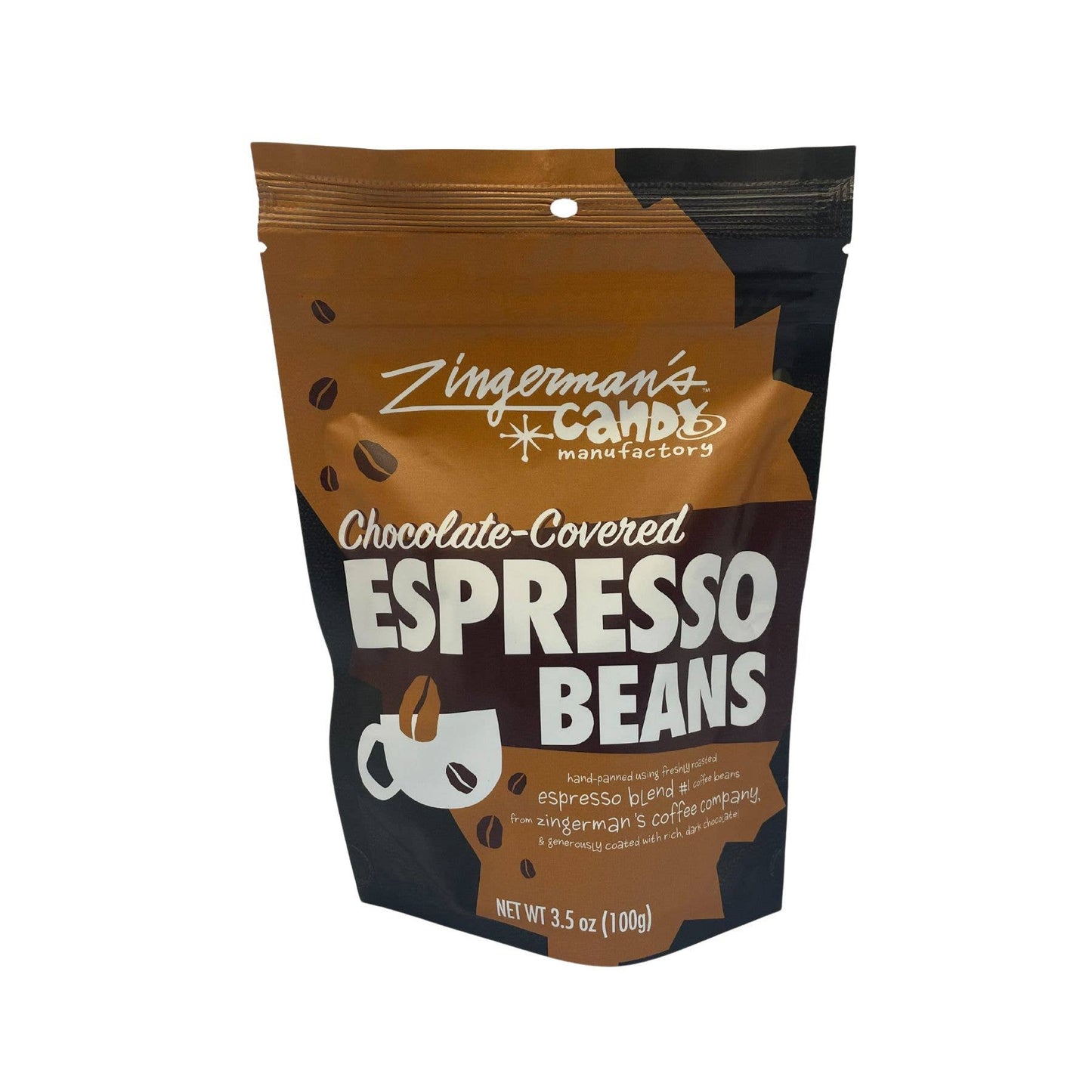 Handmade, Hand Panned Chocolate Espresso Beans- 3.5oz Pouch