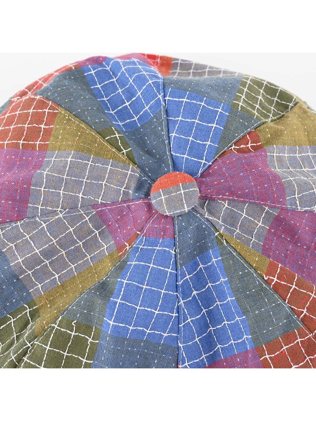 Retro Patchwork Plaid Newsboy Cap