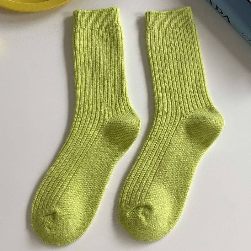 Winter Warm Ribbed Wool-Blend Slouchy Socks