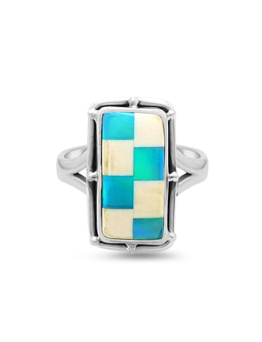 Galaxy Opal Mosaic Ring | Size 8