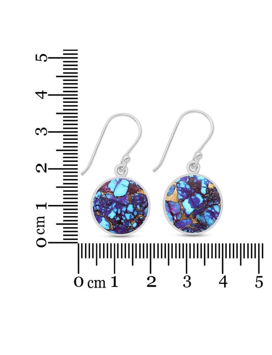 Blue Purple Copper Turquoise Earrings