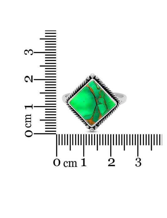 Ocean Wave Forest Dahlia Mohave Turquoise Ring | Size 8