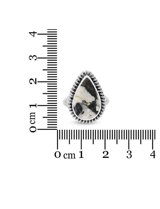 White Buffalo Turquoise Ring | Size 8